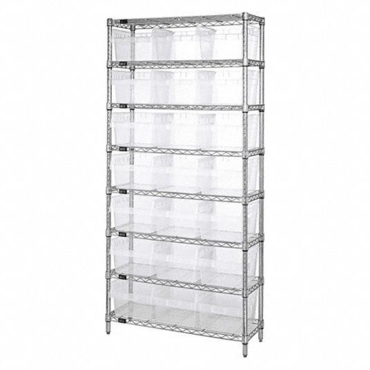 QUANTUM STORAGE SYSTEMS, 12 in x 36 in x 74 in, 1 Sided, Bin Shelving ...