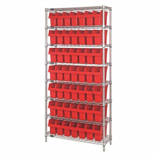 QUANTUM STORAGE SYSTEMS, 36 in x 12 in x 75 in, 1 Sided, Bin Shelving -  8DDV3