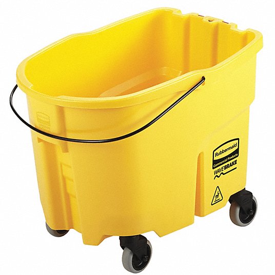 Rubbermaid Commercial Yellow Plastic WaveBrake 2.0 Bucket, 8.75 Gallon