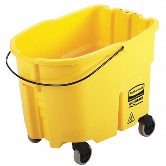 Rubbermaid Commercial Yellow Plastic WaveBrake 2.0 Bucket, 8.75 Gallon