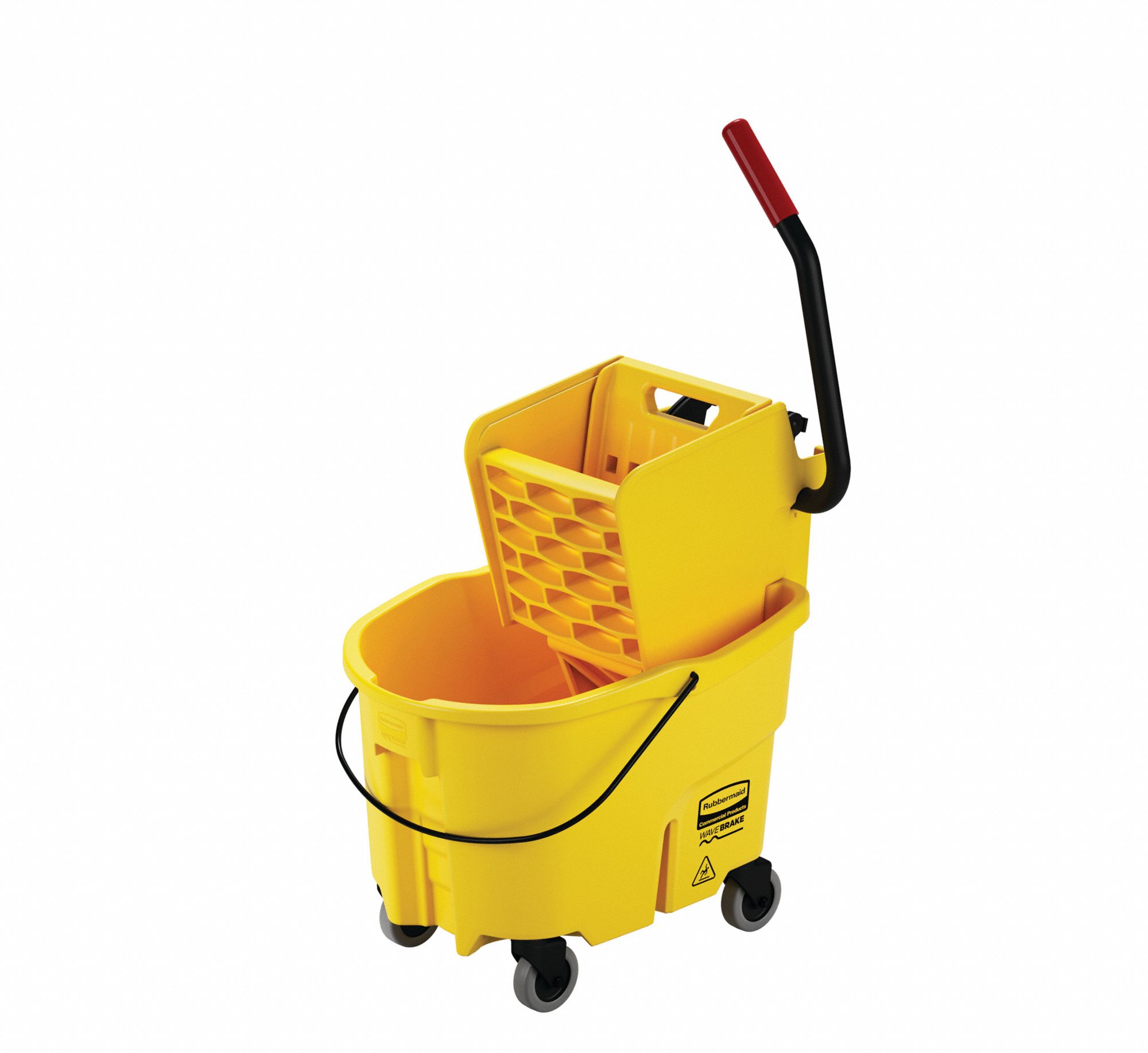 Rubbermaid Commercial Products Rubbermaid Commercial WaveBrake Mop Bucket  with Zep Floor Cleaner and Professional String Floor Mop (Bucket w/ Wheels