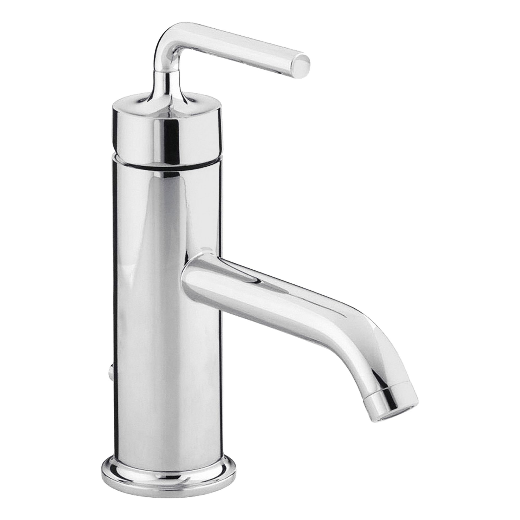 Straight Spout Bathroom Faucet: Purist, Brass, Polished Chrome Finish, 1.2 gpm Flow Rate