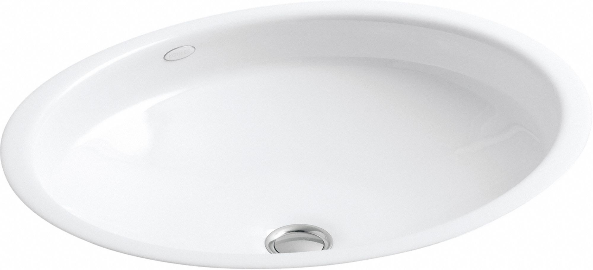 Bathroom Sink: White, Cast Iron, 19 1/2 in Overall Lg, 16 1/8 in Overall Wd, 0 Faucet Holes