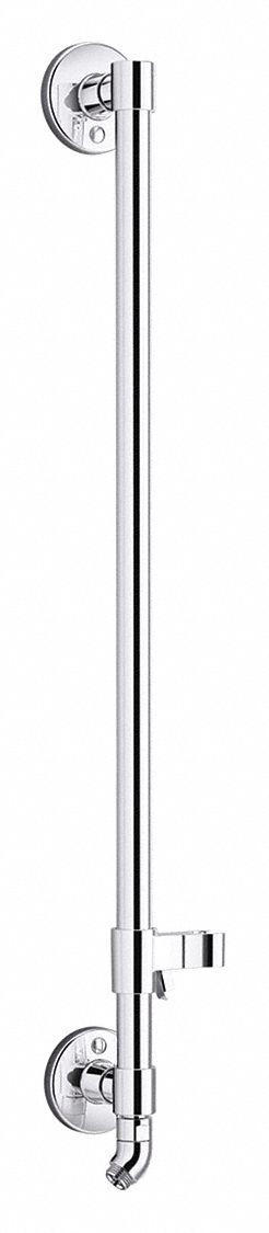 Bath and Shower Column: Metal, Polished Chrome Finish, 1/2 in Connection Size, NPT Connection