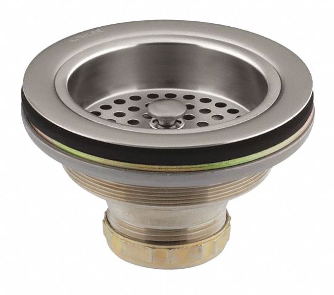 Strainer: 4 1/2 in Overall Dia, 2 7/8 in Overall Ht, 1 1/2 in Pipe Dia, Brass, Threaded