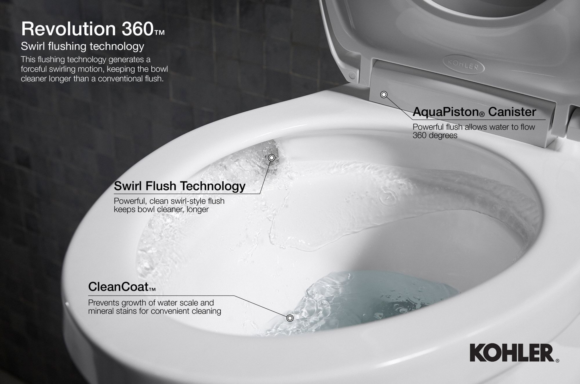 KOHLER Toilet Tank Kohler Corbelle(R), 1.28 Gallons per Flush, Left