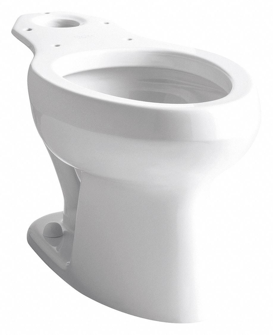 Toilet Bowl: Wellworth®, Not ADA Compliant, 1.28 gpf Gallons per Flush, 12 in Rough-In, White
