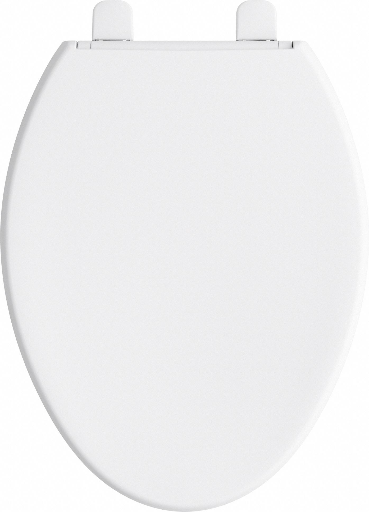 KOHLER Toilet Seat: White, Plastic, External Check Hinge, 1 in Seat Ht ...