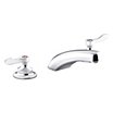 Straight-Spout Dual-Lever-Handle Three-Hole Widespread Deck-Mount Bathroom Faucets image