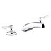 Straight-Spout Dual-Lever-Handle Three-Hole Widespread Deck-Mount Bathroom Faucets