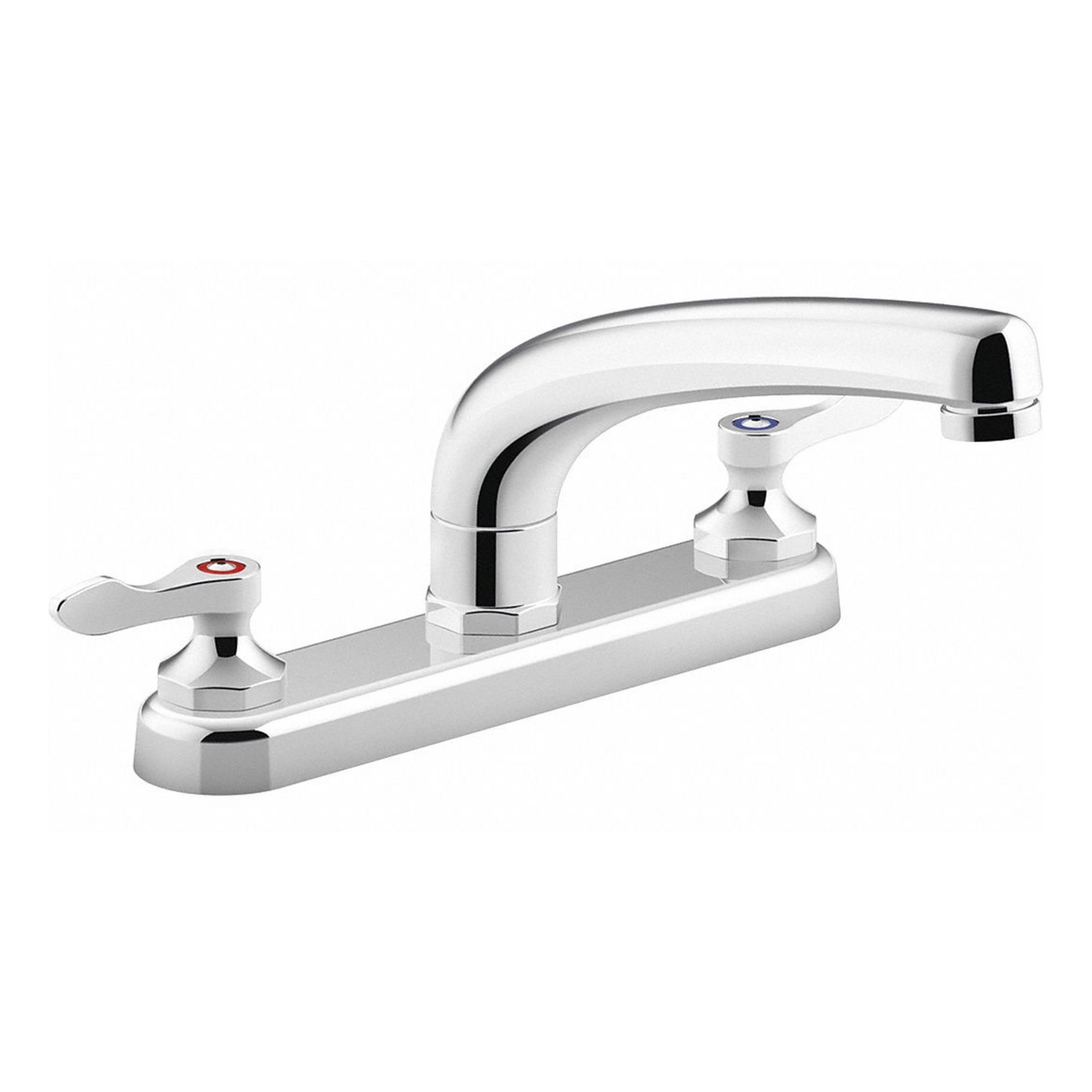 Straight Kitchen Faucet: Triton Bowe™, Brass, Widespread, Deck, 3 Mounting Holes, Chrome