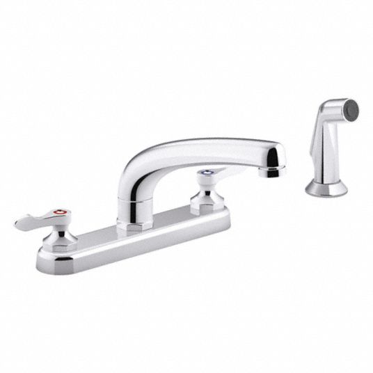 Kohler Chrome Low Arc Pull Out Kitchen Sink Faucet Manual Faucet Activation 1 8 Gpm 493k09 K 810t21 4afa Cp Grainger