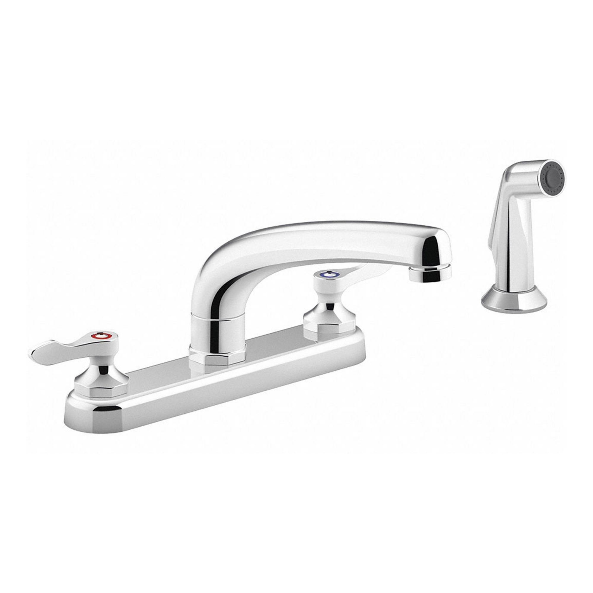 Low Arc Pull Out Kitchen Faucet: Triton Bowe™, Brass, Widespread, Deck, 4 Mounting Holes, Arc