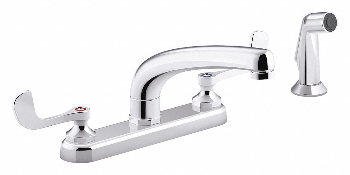 gooseneck kitchen sink faucet with sprayer
