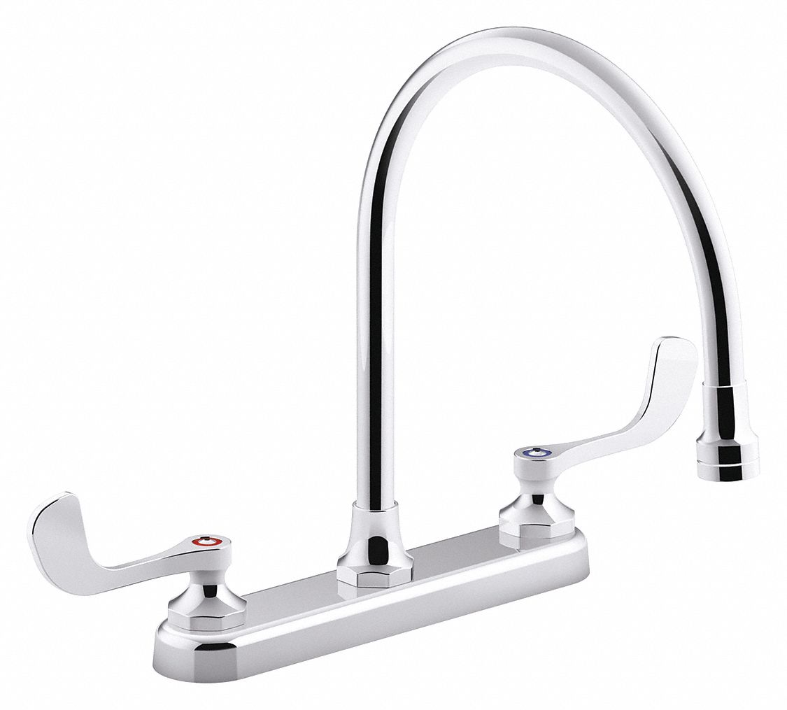 Kohler Chrome Gooseneck Kitchen Sink Faucet Manual Faucet Activation 1 8 Gpm 493k14 K 810t70 5afa Cp Grainger