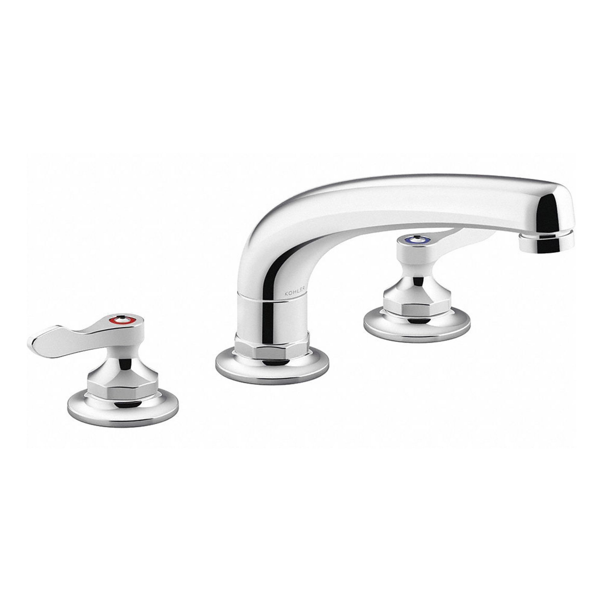 Straight Kitchen Faucet: Triton Bowe™, Brass, Widespread, Deck, 3 Mounting Holes, Chrome