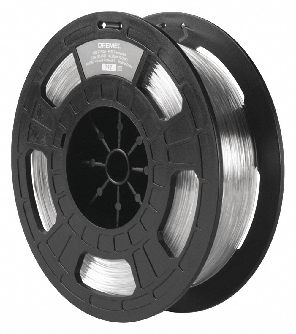 DREMEL 3D Printing Filament, ABS, White, Diameter 1.75 mm, 0.75 kg