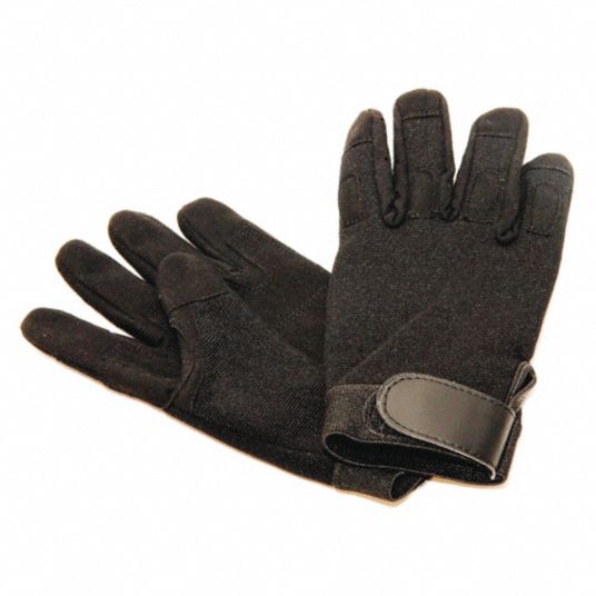 Ability One | SKILCRAFT Work Gloves: Size Large, NotLined, Leather, Spandex & Gel Padded, Impact - Black, | Part #8415014988180K