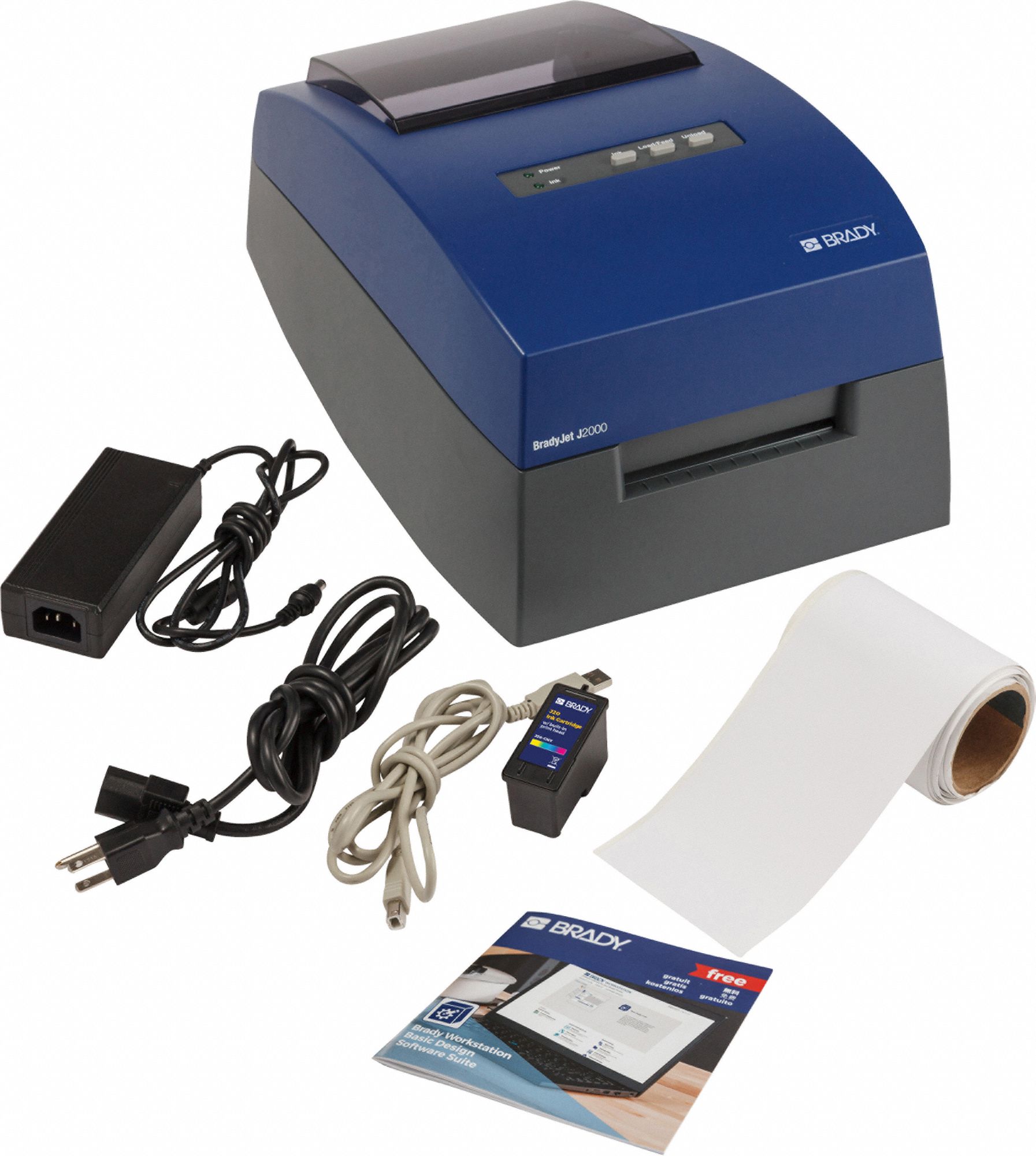BRADY Desktop Label Printer PC Connected, Full Color, Inkjet, 4 in Max. Label Wd, 3,000 Max