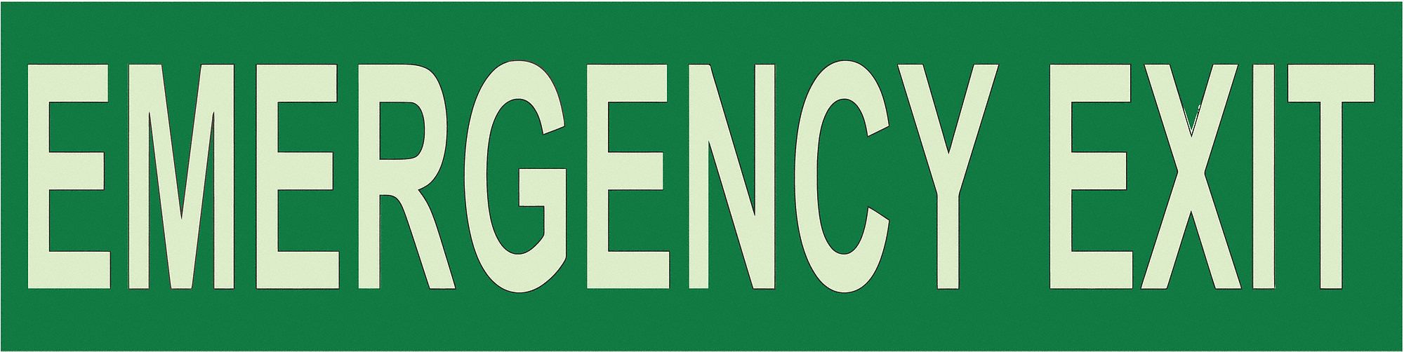 Photoluminescent Adhesive Label: Vinyl, Adhesive Sign Mounting, 3 in x 12 in Nominal Sign Size