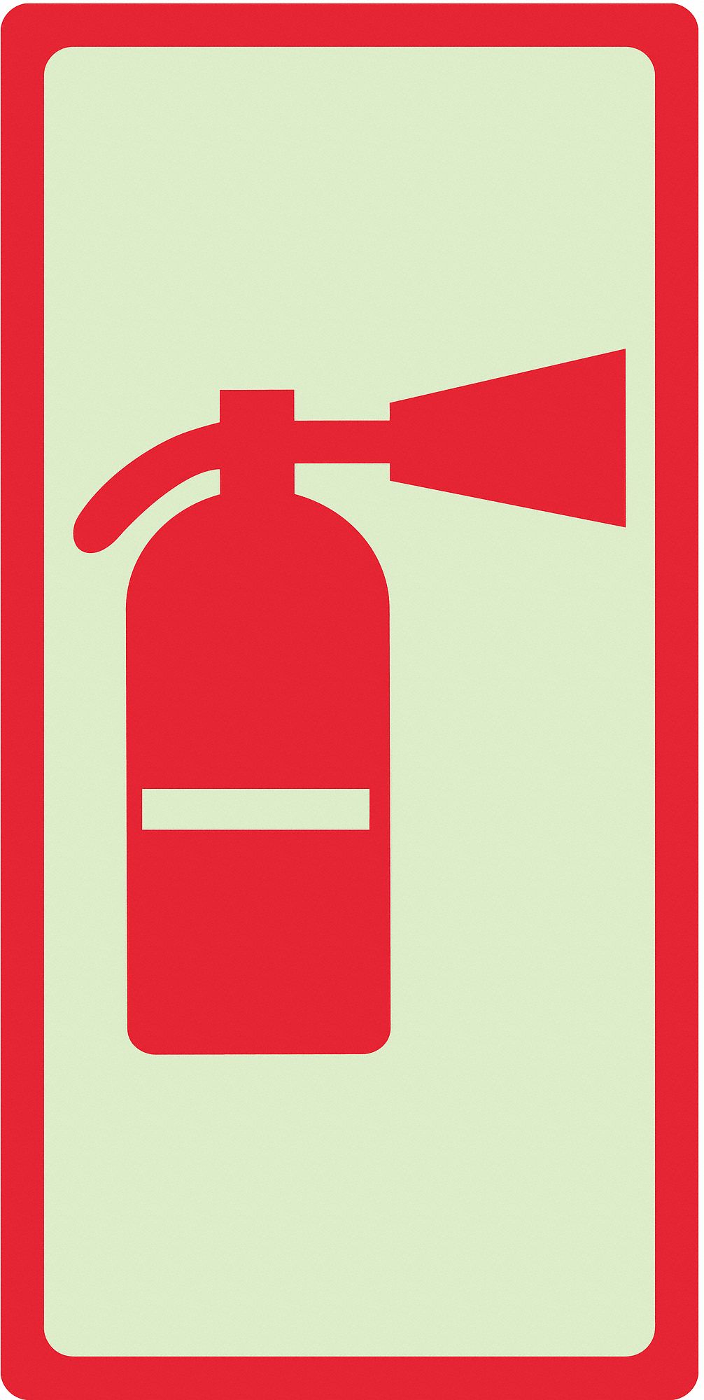 Photoluminescent Safety Sign: Plastic, 12 in x 6 in Nominal Sign Size, Not Retroreflective