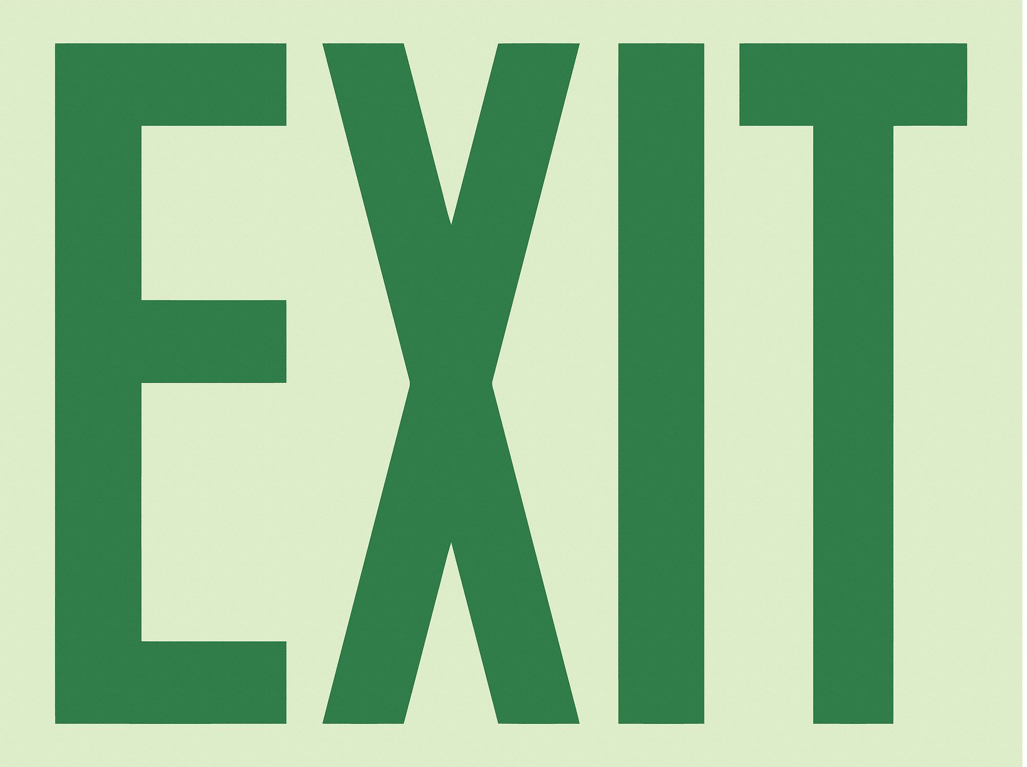 Photoluminescent Safety Sign: Plastic, Adhesive Sign Mounting, 9 in x 12 in Nominal Sign Size