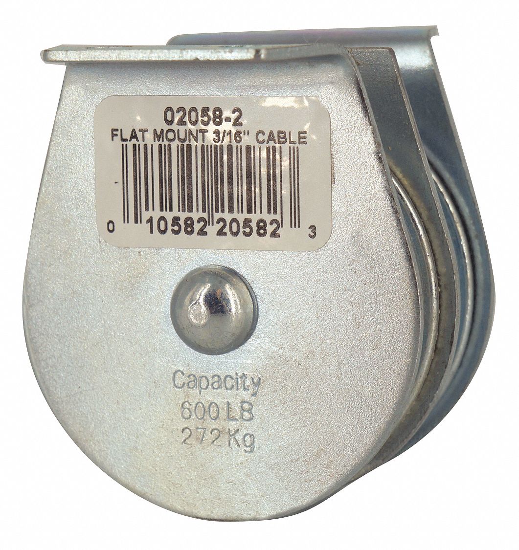 Pulley Block 2 in Sheave Outside Dia,210416545 Cable Size 3/16 in Max Designed Fit Wire Rope 