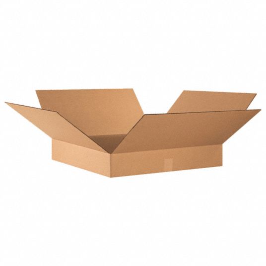 GRAINGER APPROVED Shipping Box, Flat, Single Wall, 24x24x4 in Inside ...