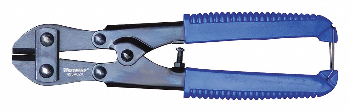 WESTWARD Bolt Cutters: Steel, For 1/4 in Max Dia Soft Steel, For 1/4 in Max Dia Hard Steel, Blue