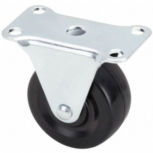 2 in Wheel Dia., 75 lb, Standard Plate Caster - 493W77|493W77 - Grainger