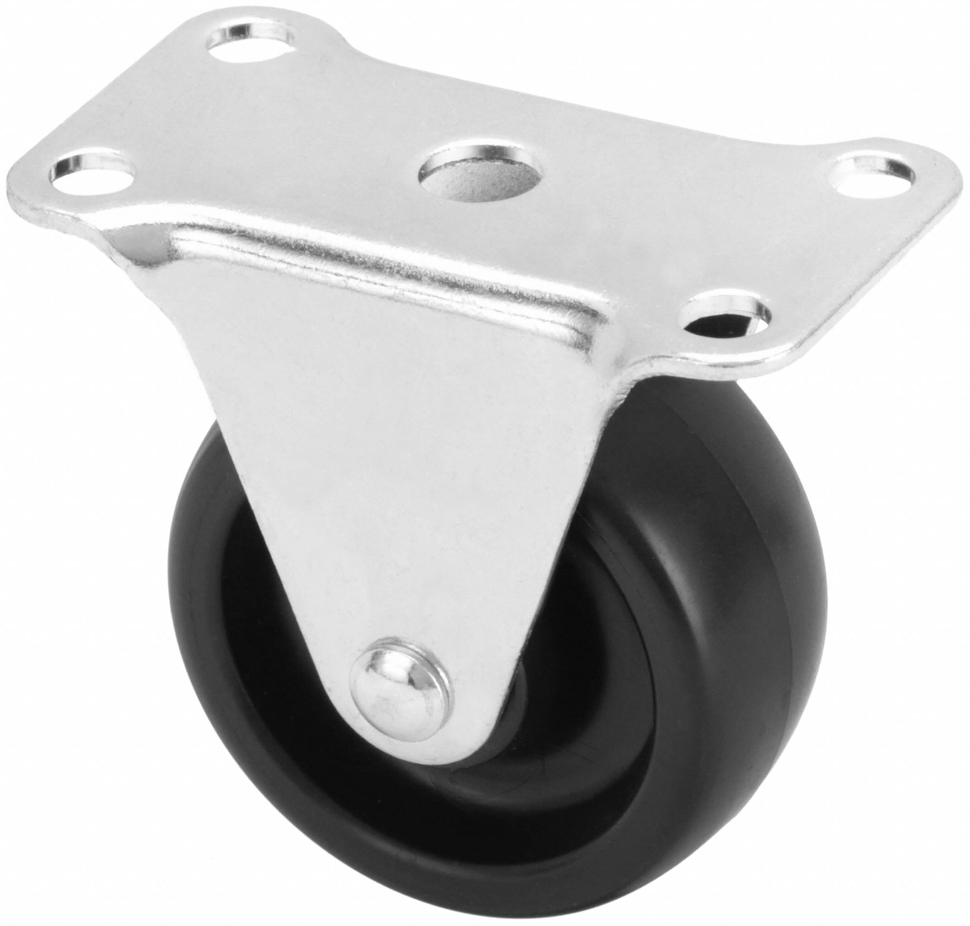 STANDARD PLATE CASTER, 2 IN WHEEL DIA, 100 LB, 2 7/16 IN MOUNTING H, RIGID CASTER