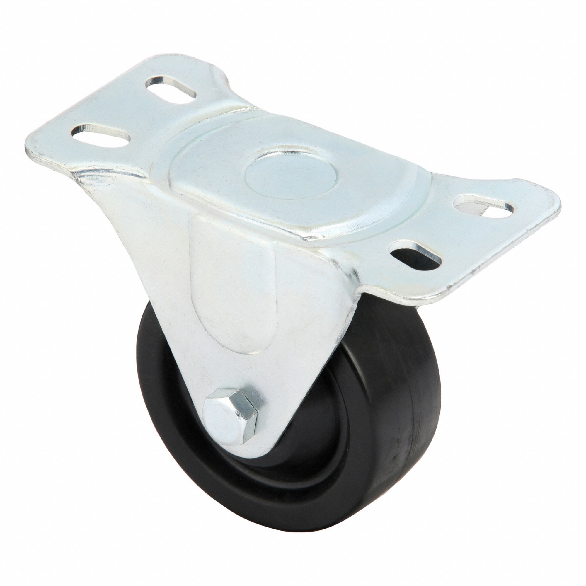 Plate Caster: Rigid, No Brake, Phenolic, 3 in Wheel Dia, 1 1/4 in Wheel Wd, Plain