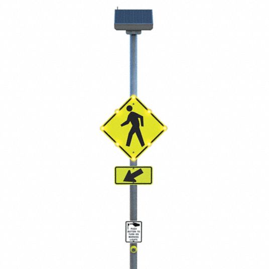 Economy Solar Powered Flashing LED PEDESTRIAN CROSSING Sign