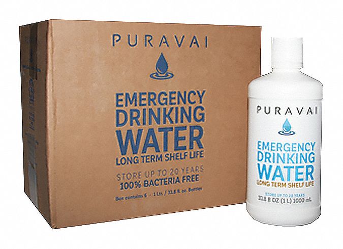Emergency Drinking Water: 1000mL, 1 Courses, 0 Calories per Meal, 6 PK