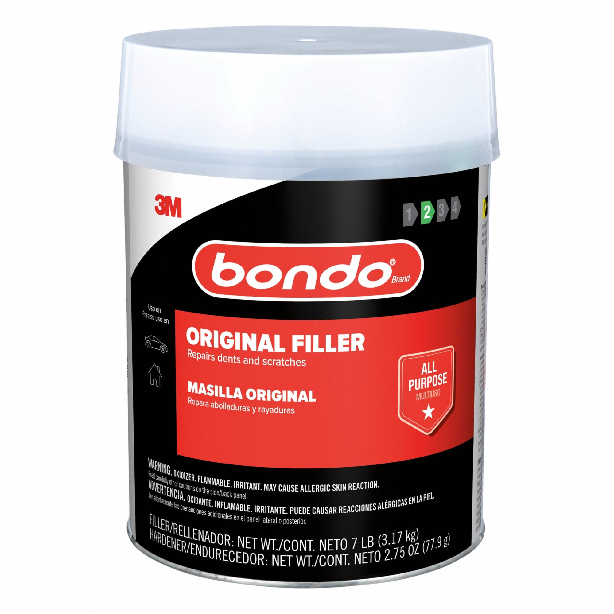 BONDO, Polyester, White, Body Filler - 834DX4|OR-GAL-ES - Grainger