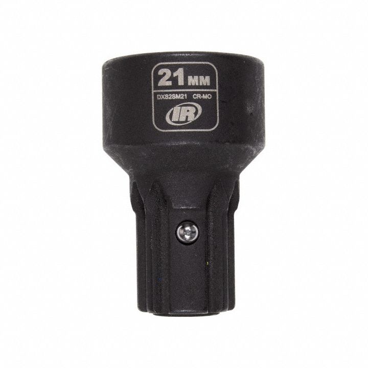 Impact Socket: Metric, 21 mm Socket Size, 6-Point, Std, 1 9/16 in Overall Lg