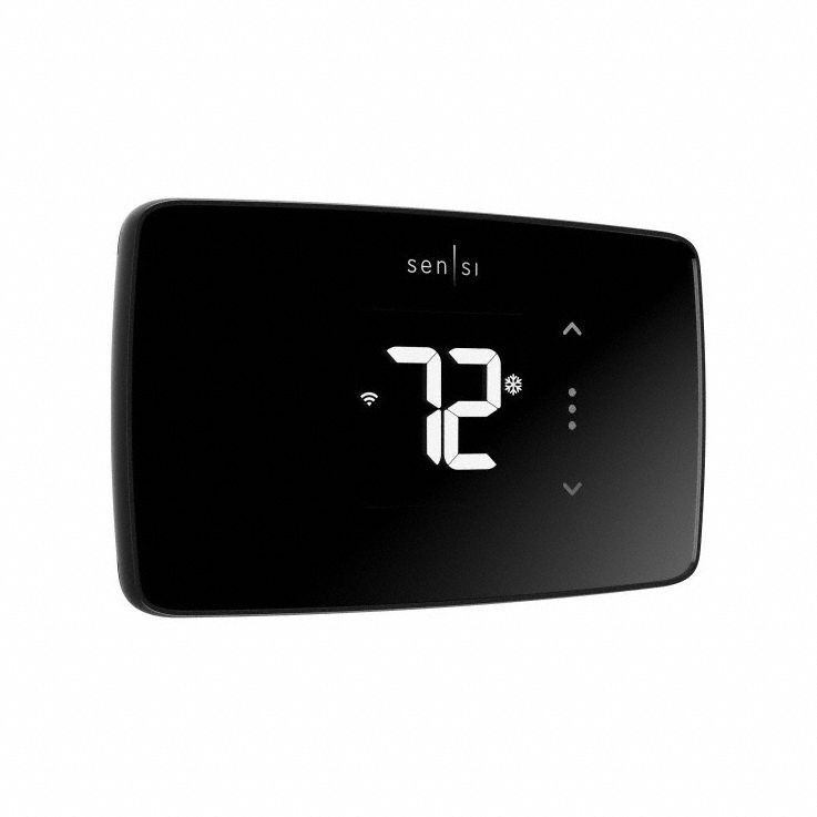 Wi-Fi Low Voltage Thermostat: Heat and Cool, Black, AUX/C/G/O/B*/R/W/Terminal Designations