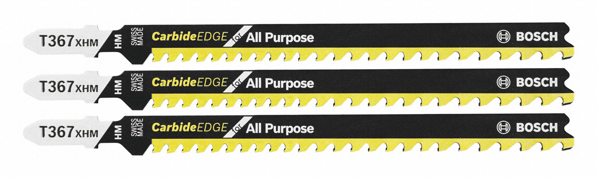 Jigsaw Blade: 5/7, 5 1/4 in Blade Lg, Carbide, Bi-Metal, T Shank, 1 Pieces, Thin Metal, 3 PK