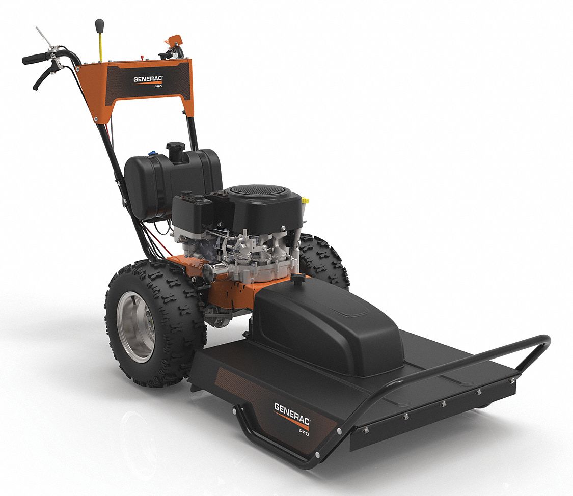 GENERAC Brush Mower, 26 in Cutting Width, 452 cc, Walk Behind Drive