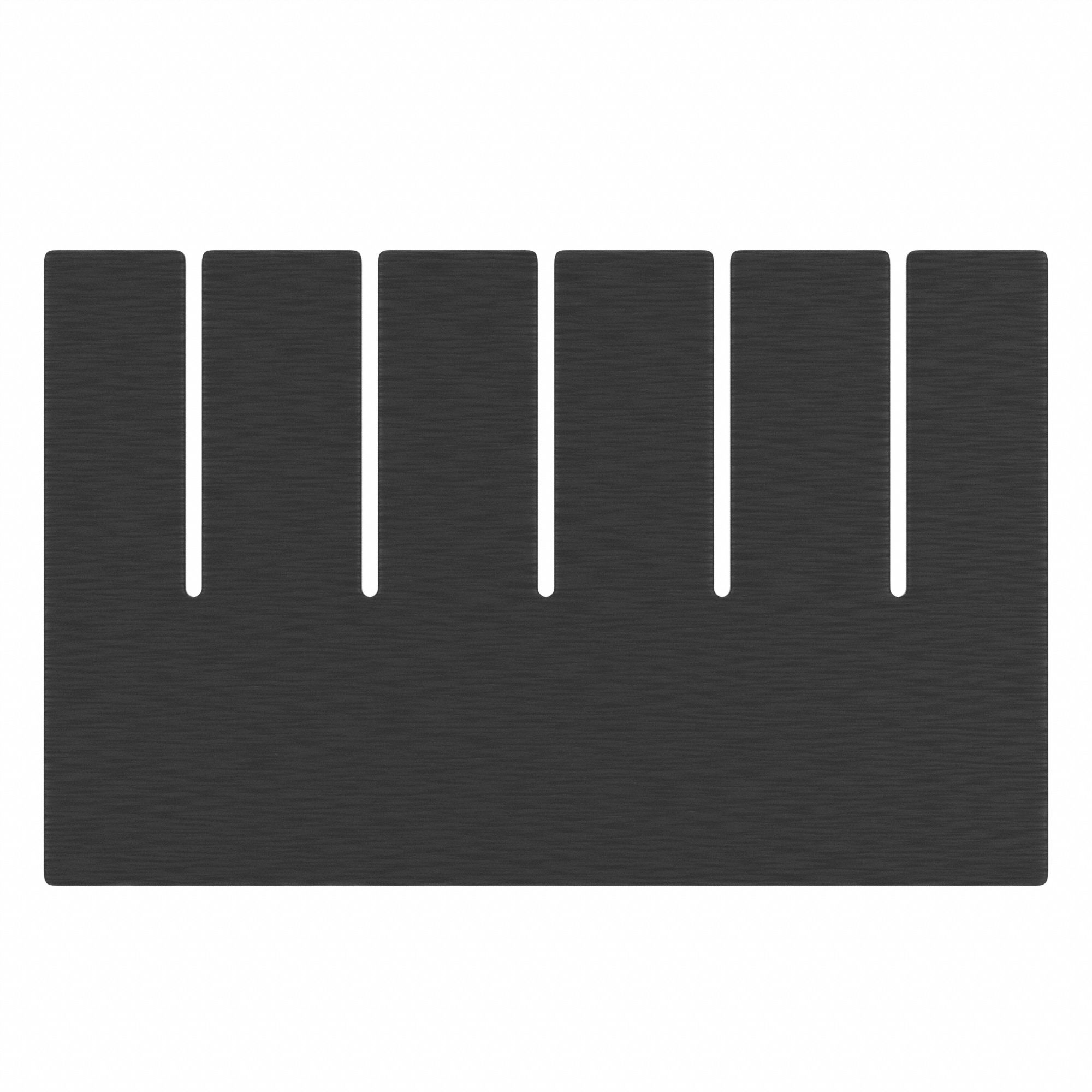 Divider: 7 1/8 in x 4 1/2 in, Black, For 6 1/2 in Bin Wd, Plastic, Short Side