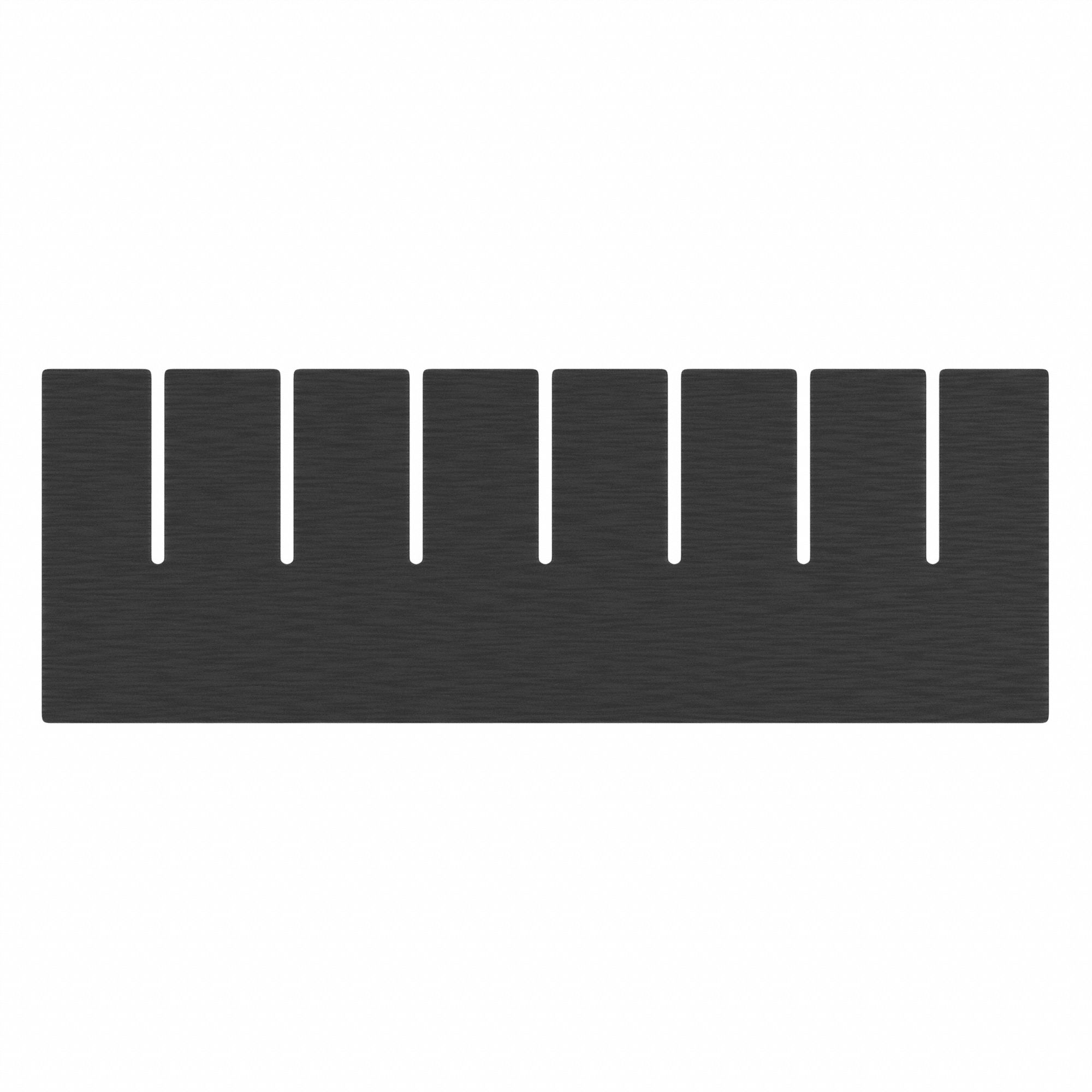Divider: 9 5/8 in x 3 1/2 in, Black, For 9 1/4 in Bin Wd, Plastic, Short Side