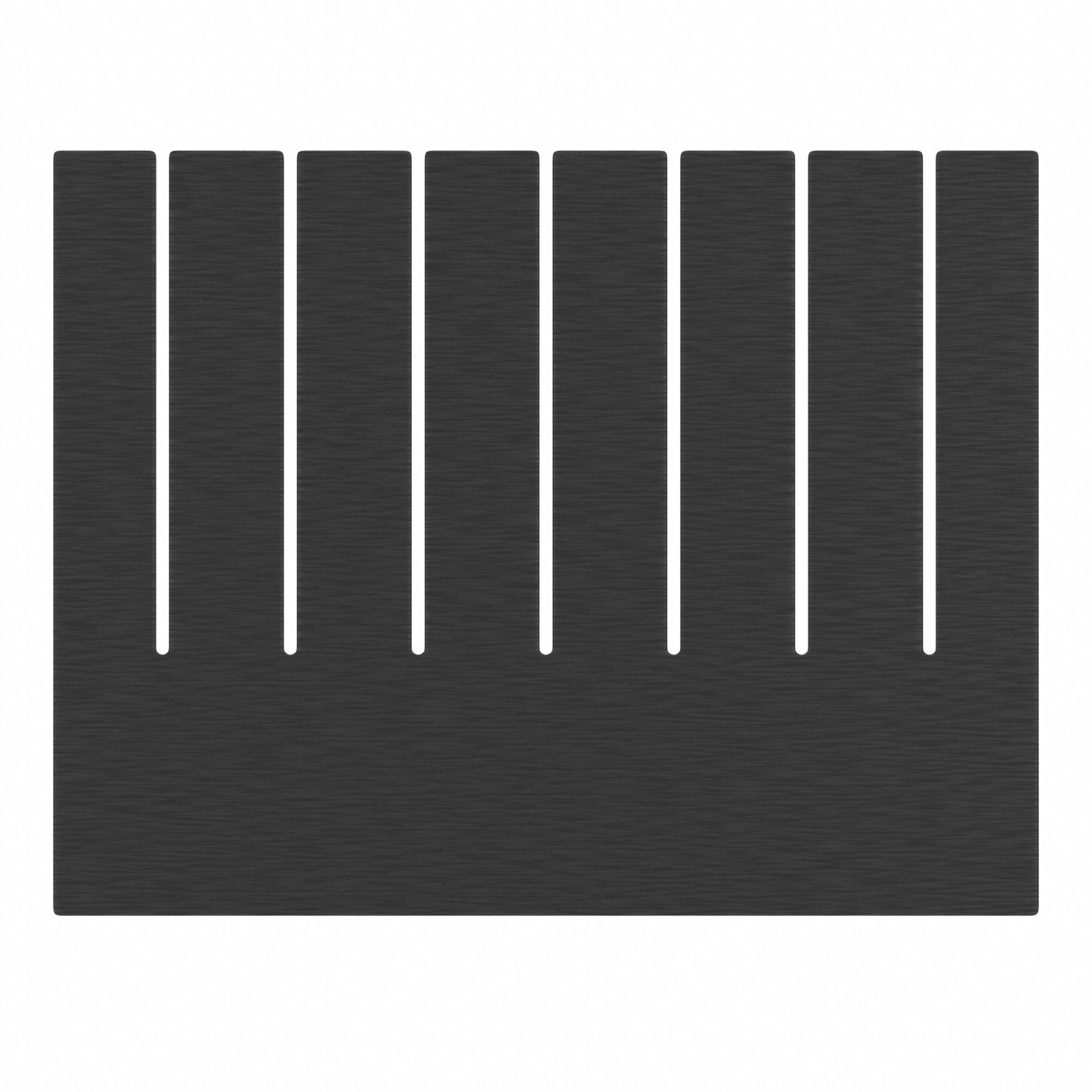 Divider: 9 3/4 in x 7 1/2 in, Black, For 9 1/8 in Bin Wd, Plastic, Short Side