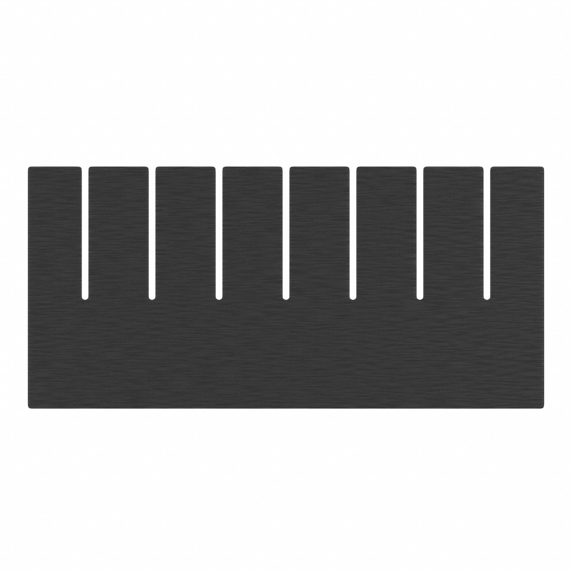 Divider: 9 5/8 in x 4 1/2 in, Black, For 6 1/2 in Bin Wd, Plastic, Long Side