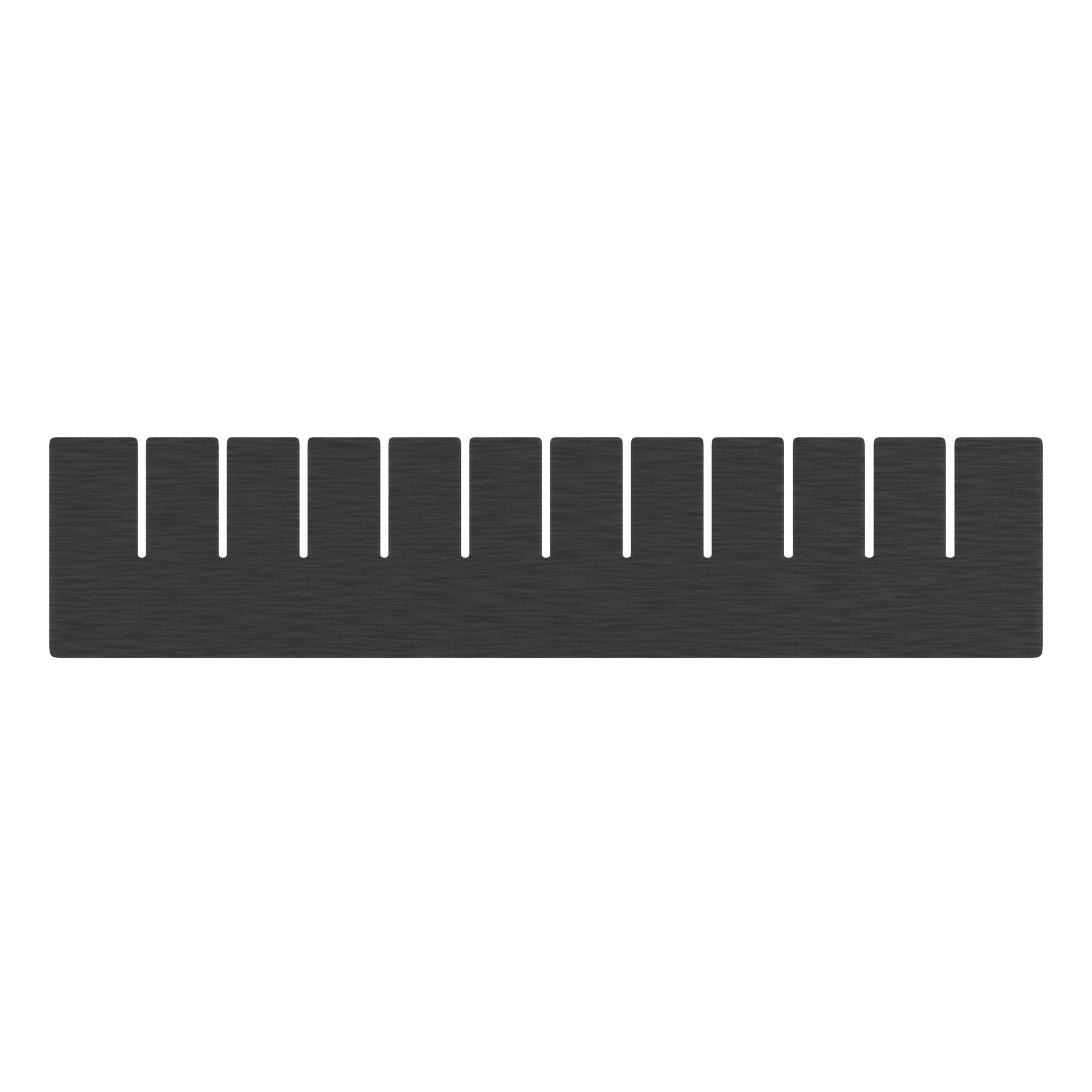 Divider: 15 3/8 in x 3 1/2 in, Black, For 9 1/4 in Bin Wd, Plastic, Long Side
