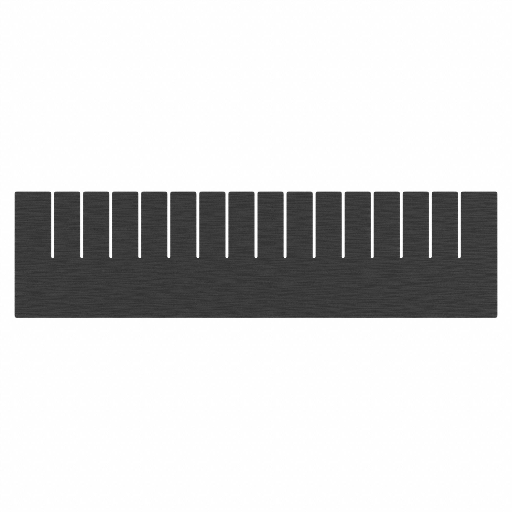 Divider: 20 1/2 in x 5 3/8 in, Black, For 14 7/8 in Bin Wd, Plastic, Long Side