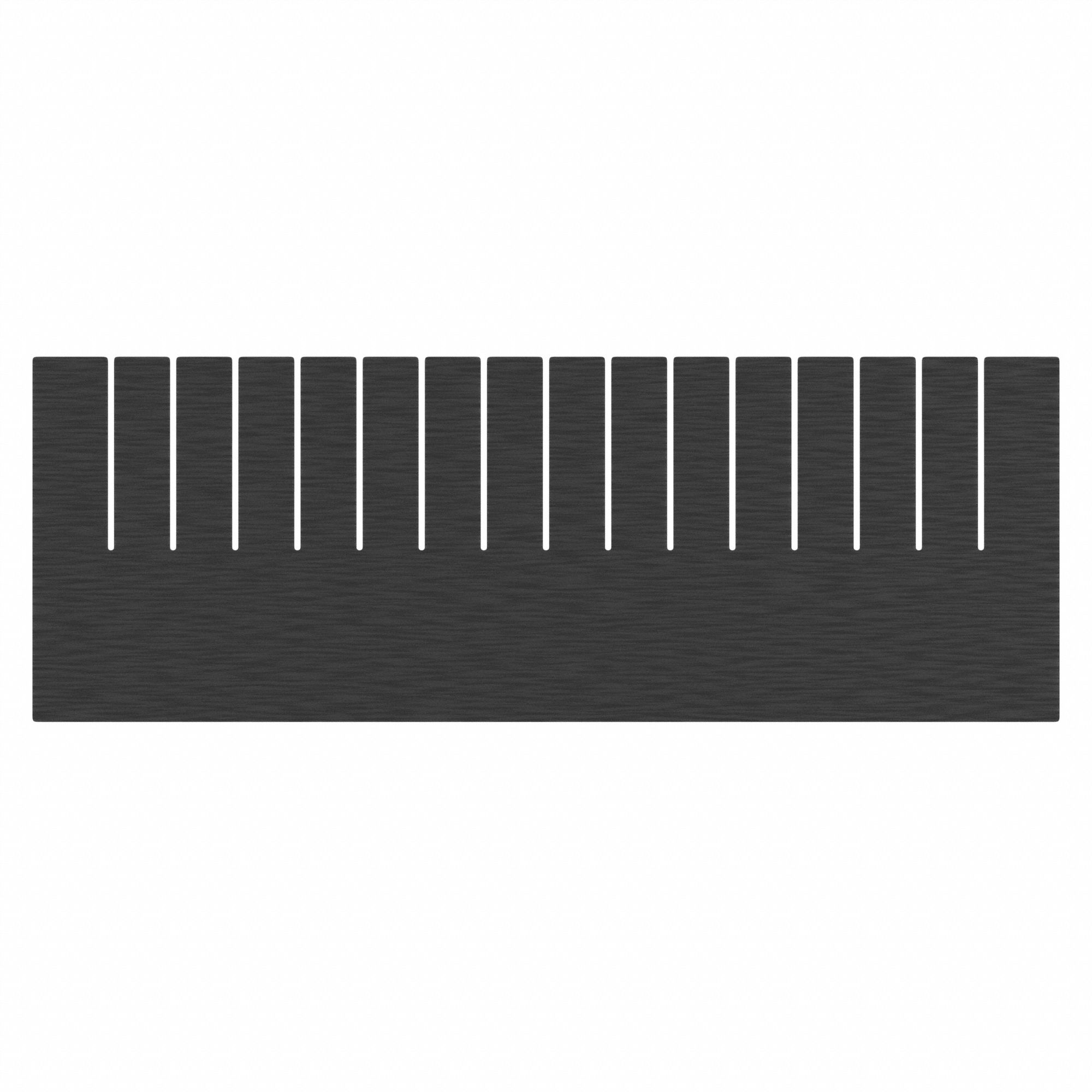Divider: 20 1/4 in x 7 1/4 in, Black, For 14 7/8 in Bin Wd, Plastic, Long Side