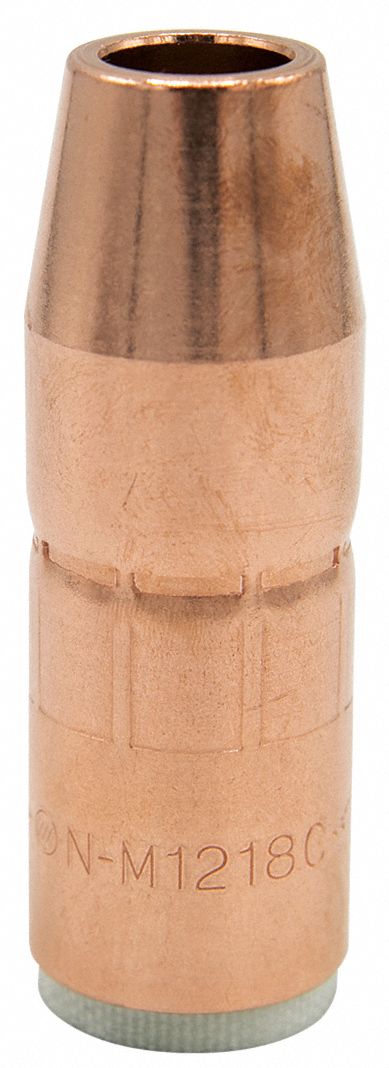 NOZZLE, ACCULOCK MDX, ½ IN, CONICAL TIP, ⅛ IN RECESS, COPPER, 0 TO 250 A