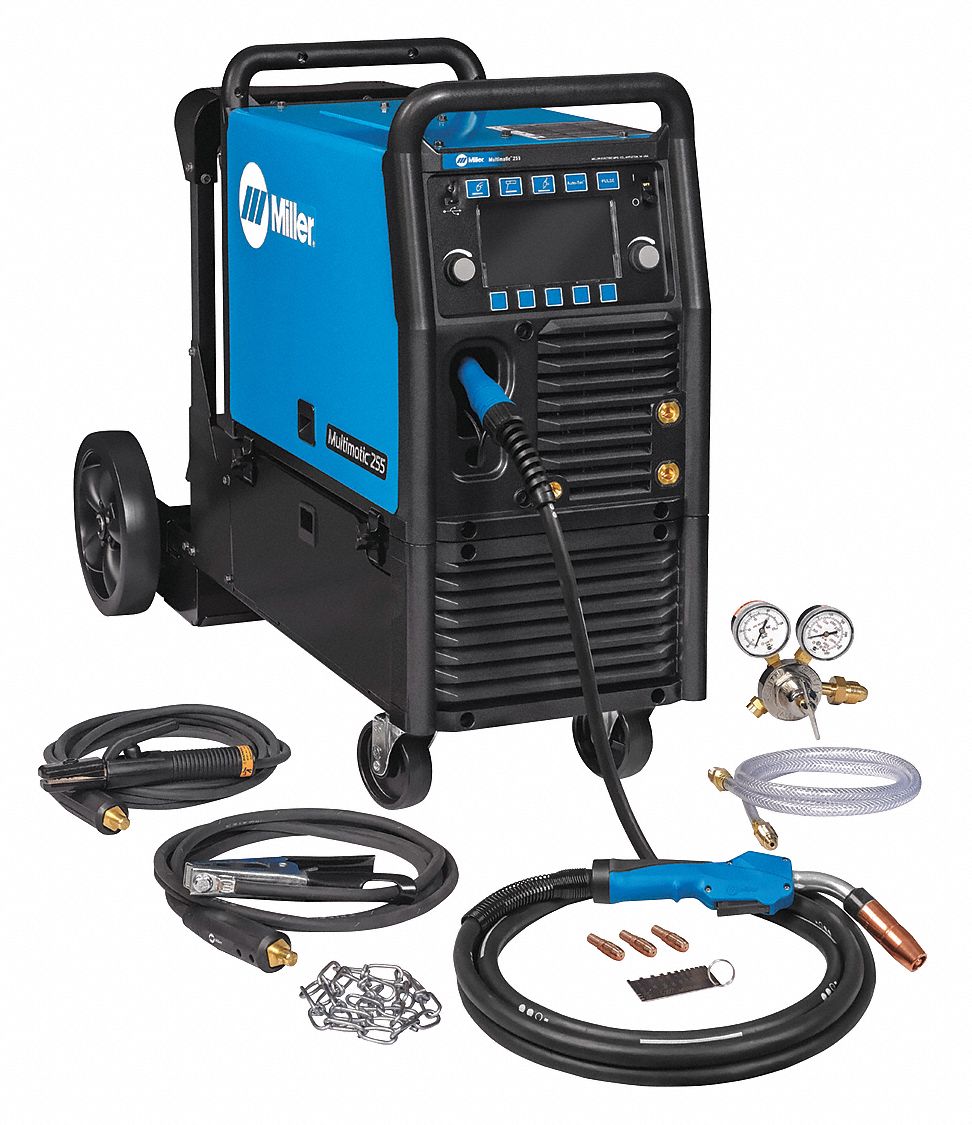 MULTIPROCESS WELDER, MULTIMATIC 255, DC, MIG/STICK PACK WITH RUNNING GEAR