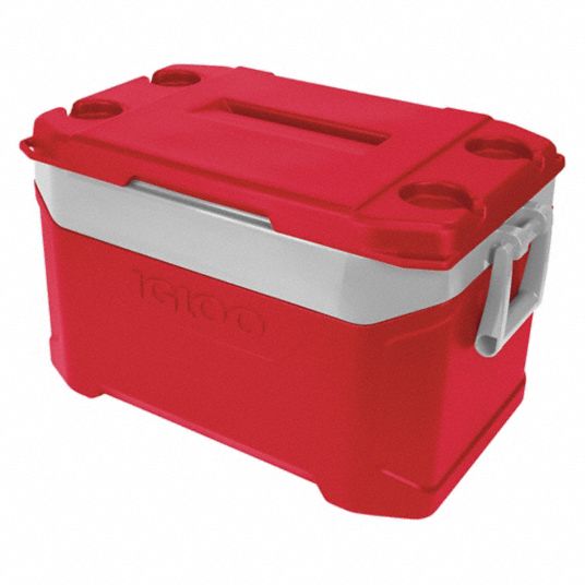 IGLOO, 50 qt Cooler Capacity, 24 7/8 in Exterior Lg, Chest Cooler