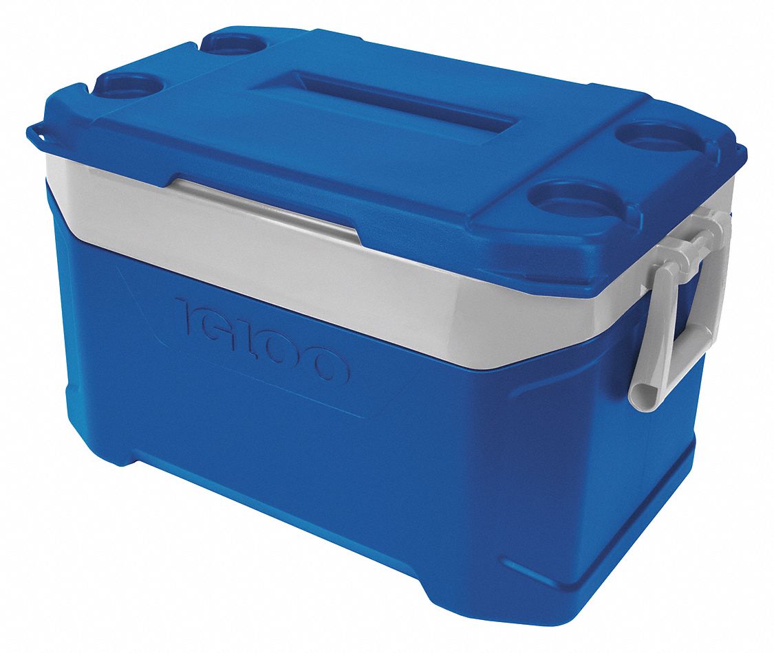 IGLOO, 50 qt Cooler Capacity, 24 7/8 in Exterior Lg, Chest Cooler